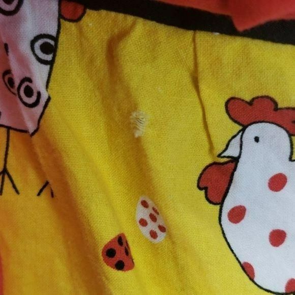 Boutique Girls Farm Country Yellow Chicken Themed Pillowcase‎ Dress Size Small - Picture 4 of 6